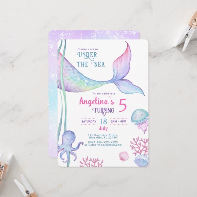 Invitación cumpleaños con temática náutica de invitación. (Anverso/Reverso In Situ)