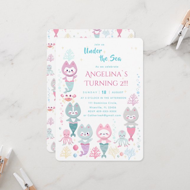 Invitación cumpleaños con temática náutica de invitación. (Anverso/Reverso In Situ)