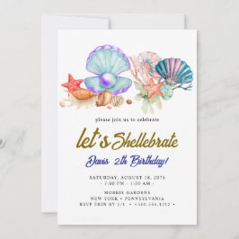 Invitación cumpleaños conchas marinas 