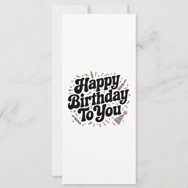Invitación Cumpleaños Confeti Retro (Anverso)