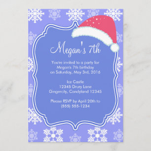 Invitación Cumpleaños congelado del invierno del copo de