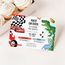 Cumpleaños conjunto de dinosaurios y coches de car