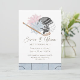 Invitación Cumpleaños conjunto de hermanos de porristas y hoc