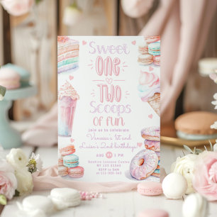 Invitación Cumpleaños conjunto de la 1ª y 2ª niña Sweet One