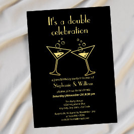 Invitación Cumpleaños Conjunto de la Celebración Doble de Oro