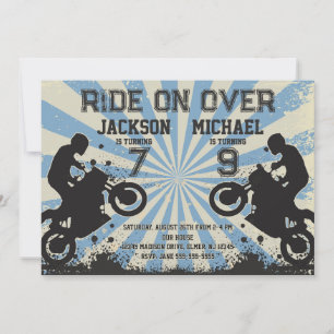 Invitación Cumpleaños conjunto de moto de cross