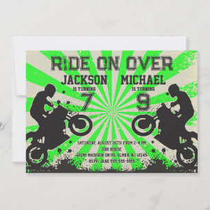 Invitación Cumpleaños conjunto de moto de cross