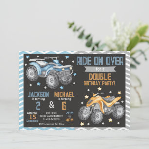 Invitación Cumpleaños conjunto de Quad Bike ATV de 4 ruedas