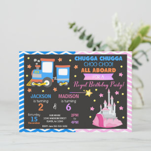 Invitación Cumpleaños conjunto de Tren Choo Choo y Princesa