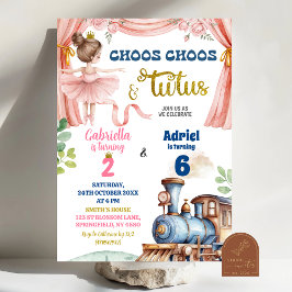 Invitación Cumpleaños conjunto de tren y bailarina