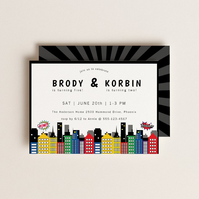 Invitación Cumpleaños Conjunto Tema De Superhéroes (Subido por el creador)