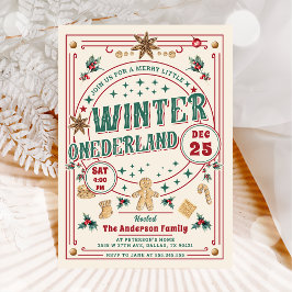 Invitación Cumpleaños Cookie Navidad Invierno ONEderland