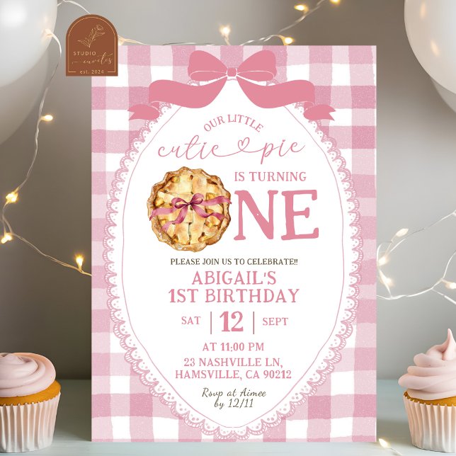 Invitación Cumpleaños Coquette con Lazo Rosa Elegante (Subido por el creador)