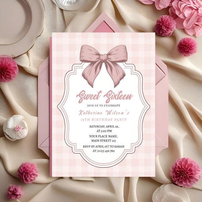 Invitación Cumpleaños Coquette de Blush & Bows (Subido por el creador)