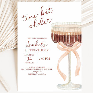 Invitación Cumpleaños Coquette Martini