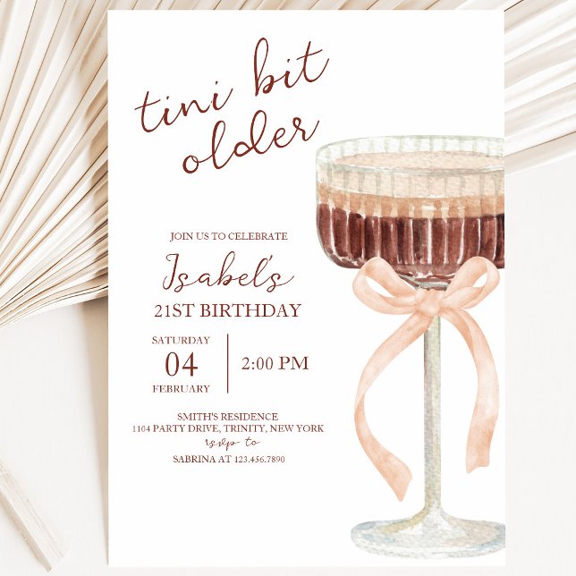 Invitación Cumpleaños Coquette Martini (Subido por el creador)