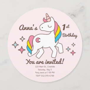 Invitación Cumpleaños. Corta Unicornio con espárragos.