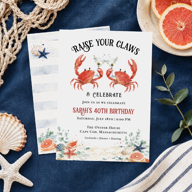 Invitación Cumpleaños Costero Levanta Tus Garras (Subido por el creador)