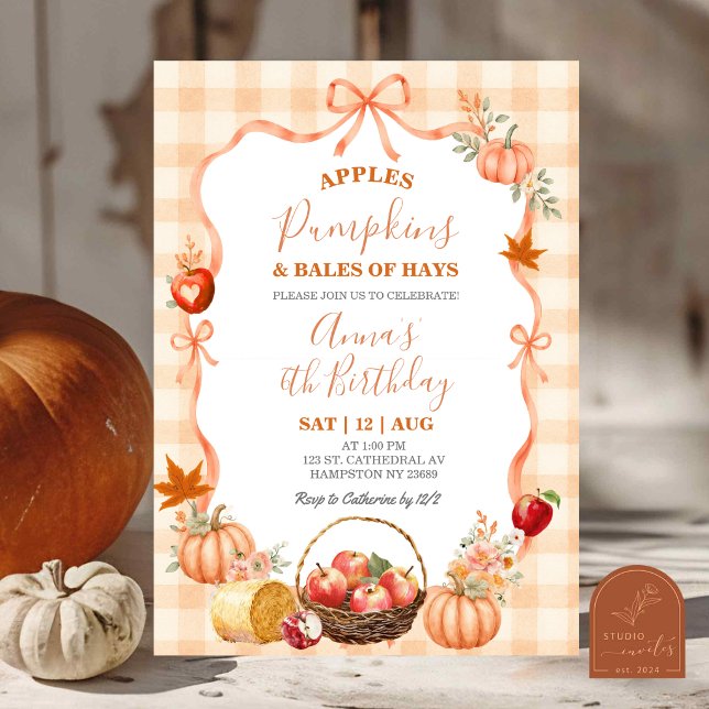 Invitación Cumpleaños Cottage con Lazo Coqueto Naranja (Subido por el creador)