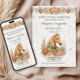 Invitación Cumpleaños Cowgirl Blue
