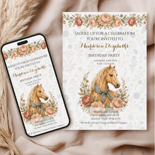 Invitación Cumpleaños Cowgirl Blue  (Subido por el creador)