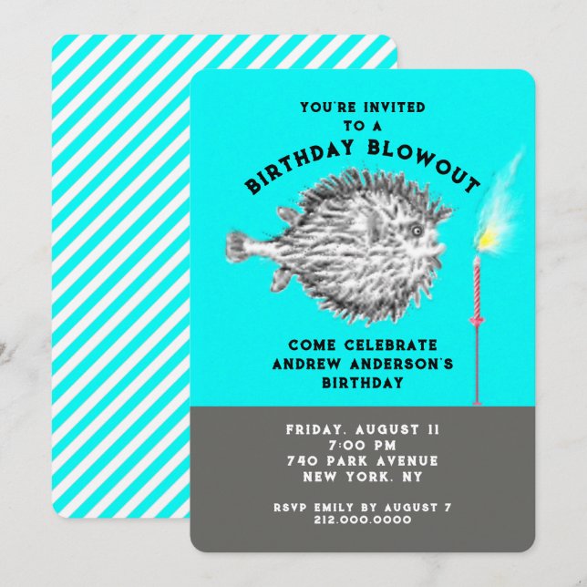Invitación Cumpleaños Creativo (Anverso / Reverso)