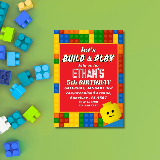 Invitación Cumpleaños creativo para niños con tema de constru (Subido por el creador)