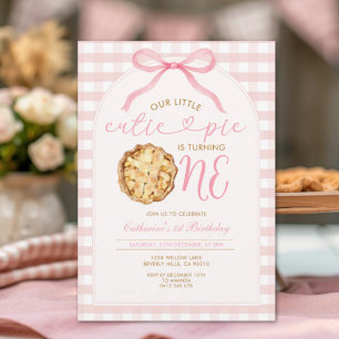 Invitación Cumpleaños Cuadrillé de Niña Rosa Nuestra Pequeña