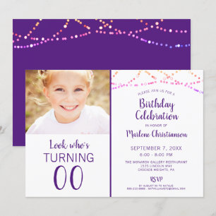 Invitación Cumpleaños CUALQUIER EDAD Cadena de varios colores