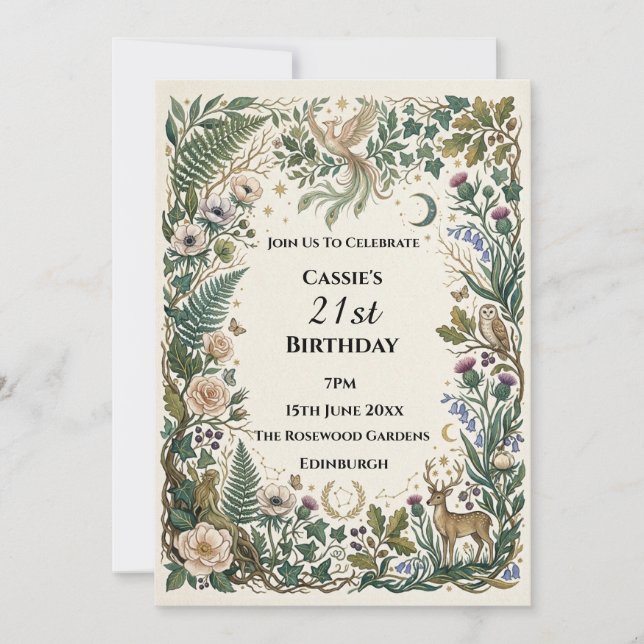 Invitación Cumpleaños Cumpleaños Destacado de Highland Cow Es (Anverso)