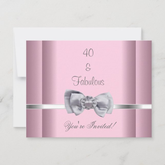 Invitación Cumpleaños Cumpleaños Fiesta Rosa con A (Anverso)