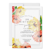 Cumpleaños | Daisy de color amarillo y rojo Gerber