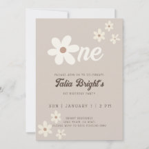 Cumpleaños Daisy Vibraciones Naturales Boho Retro 