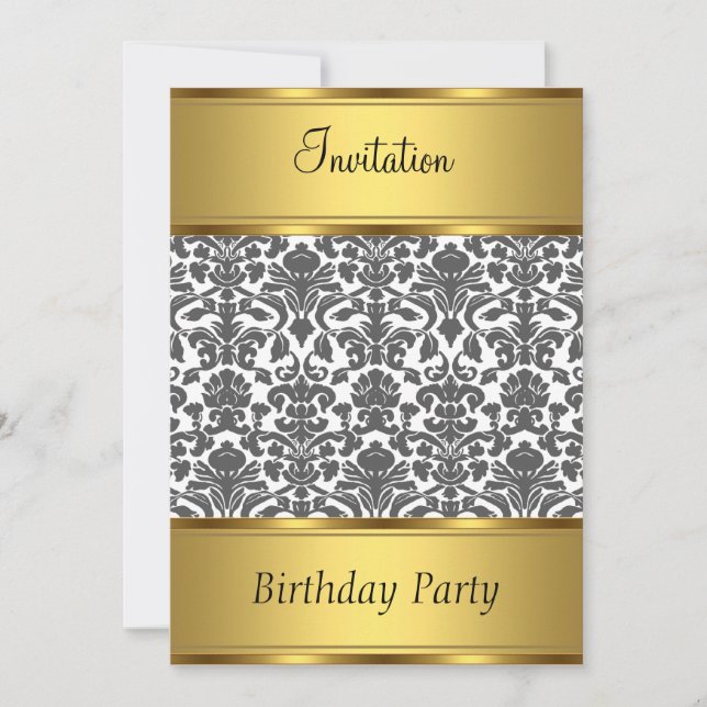 Invitación Cumpleaños Damask (Anverso)