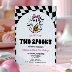 Invitación Cumpleaños de 2º de Halloween de dos fantasmas de