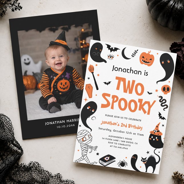 Invitación Cumpleaños de 2 años con temática de Halloween par (Subido por el creador)