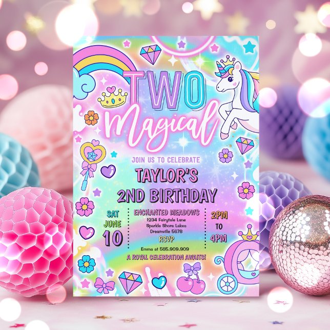 Invitación Cumpleaños de 2 años de Dos Princesas Mágicas de C (Subido por el creador)