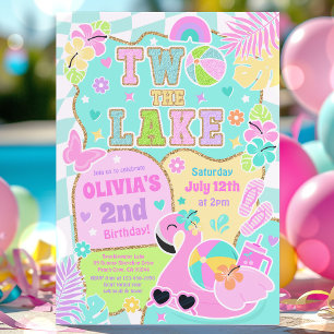 Invitación Cumpleaños de 2 años de Two The Lake Preppy Girl e