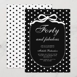 Invitación Cumpleaños de 40 años con lunares fabulosos
