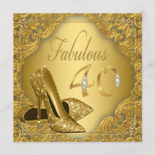 Invitación Cumpleaños de 40 años fabulosos con tacones altos 