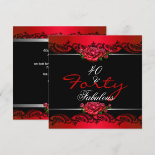 Invitación Cumpleaños de 40 & Fabuloso Fiesta de cumpleaños n