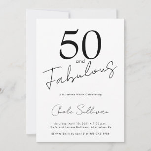 Invitación Cumpleaños de 50 años: Cincuenta y Fabulosos