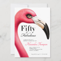 Cumpleaños de 50 años de flamencos rosados fabulos