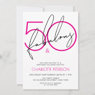 Invitación Cumpleaños de 50 años Fifty and Fabulous