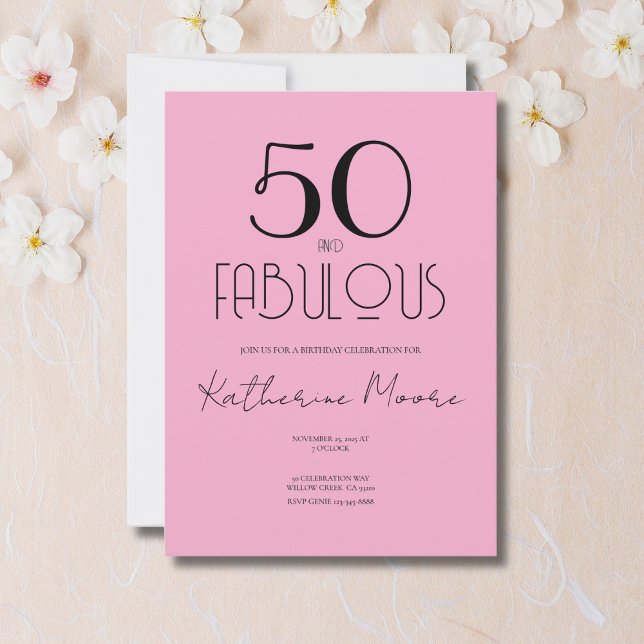 Invitación Cumpleaños de 50 años Fifty and Fabulous  (Subido por el creador)