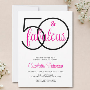 Invitación Cumpleaños de 50 años Fifty and Fabulous