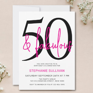 Invitación Cumpleaños de 50 años Fifty and Fabulous