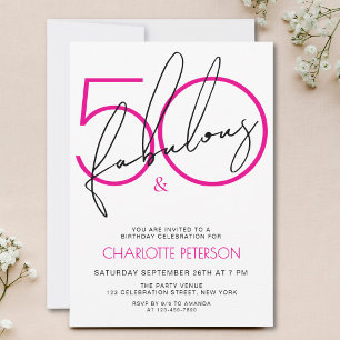 Invitación Cumpleaños de 50 años Fifty and Fabulous
