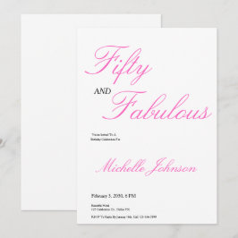 Invitación Cumpleaños de 50 años Rosa: Cincuenta y Fabulosos