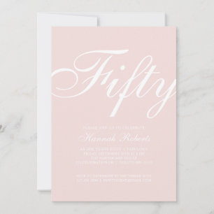 Invitación Cumpleaños de 50 años rosa sonrosado Fifty y Fabul